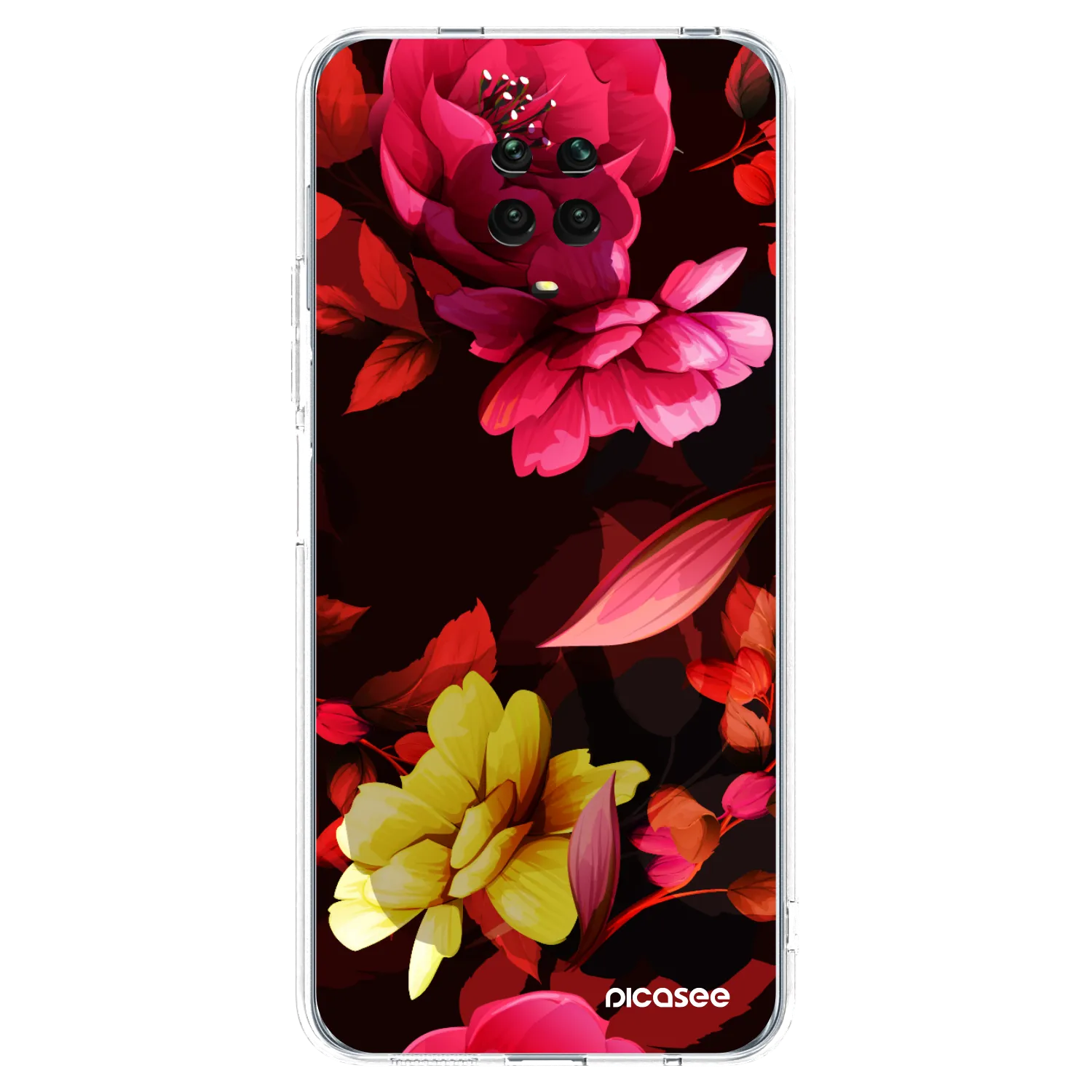 Picasee husă transparentă din silicon pentru Xiaomi Redmi Note 9S - Dark Peonny