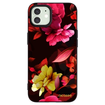 Picasee husă neagră din silicon pentru Apple iPhone 12 Pro - Dark Peonny