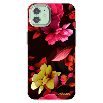 Picasee husă transparentă din silicon pentru Apple iPhone 12 Pro - Dark Peonny