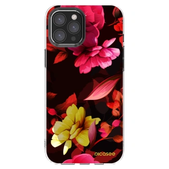 Picasee husă transparentă din silicon pentru Apple iPhone 12 Pro Max - Dark Peonny