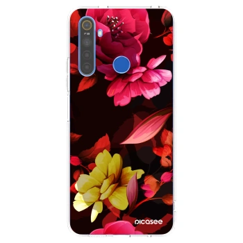 Picasee husă transparentă din silicon pentru Realme 5 - Dark Peonny