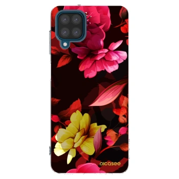 Picasee husă transparentă din silicon pentru Samsung Galaxy A12 A125F - Dark Peonny