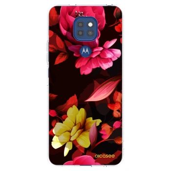 Picasee husă transparentă din silicon pentru Motorola Moto G9 Play - Dark Peonny