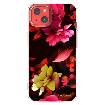 Picasee husă transparentă din silicon pentru Apple iPhone 13 - Dark Peonny