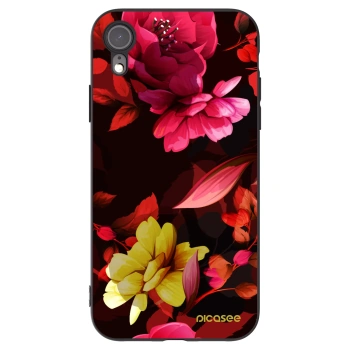 Picasee husă neagră din silicon pentru Apple iPhone XR - Dark Peonny