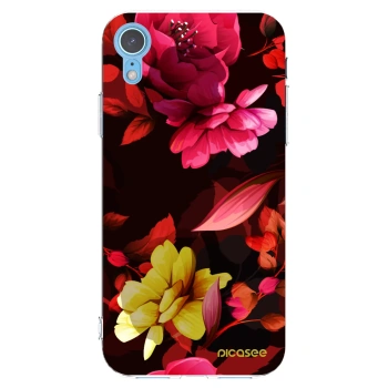 Picasee husă transparentă din silicon pentru Apple iPhone XR - Dark Peonny