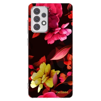 Picasee husă transparentă din silicon pentru Samsung Galaxy A52s 5G A528B - Dark Peonny