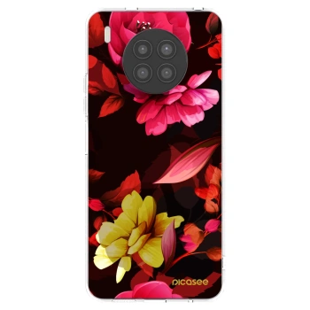 Picasee husă transparentă din silicon pentru Huawei Nova 8i - Dark Peonny