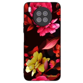 Picasee husă neagră din silicon pentru Huawei Nova 8i - Dark Peonny