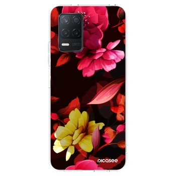 Picasee husă transparentă din silicon pentru Realme 8 5G - Dark Peonny