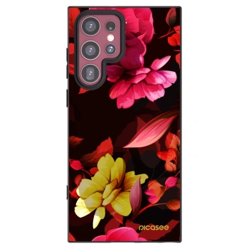 Picasee husă neagră din silicon pentru Samsung Galaxy S22 Ultra 5G - Dark Peonny