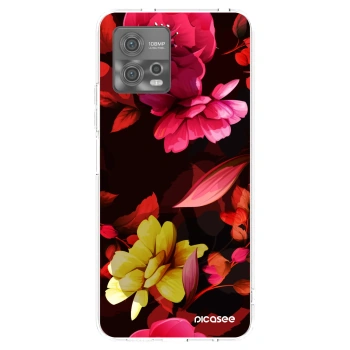 Picasee husă transparentă din silicon pentru Motorola Moto G72 - Dark Peonny