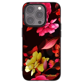 Picasee husă neagră din silicon pentru Apple iPhone 15 Pro - Dark Peonny