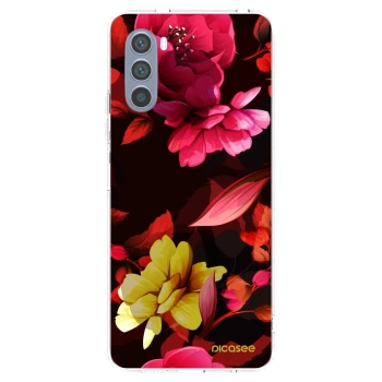 Picasee husă transparentă din silicon pentru Motorola Moto G62 - Dark Peonny