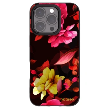 Picasee husă neagră din silicon pentru Apple iPhone 16 Pro - Dark Peonny