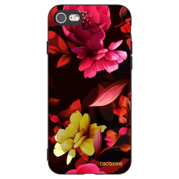 Picasee husă neagră din silicon pentru Apple iPhone 8 - Dark Peonny