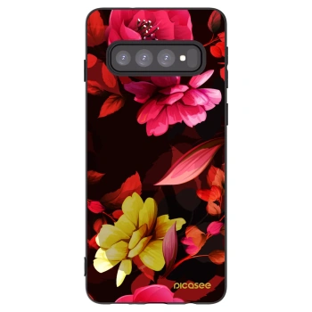 Picasee husă neagră din silicon pentru Samsung Galaxy S10 G973 - Dark Peonny