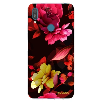 Picasee husă transparentă din silicon pentru Huawei Y7 2019 - Dark Peonny