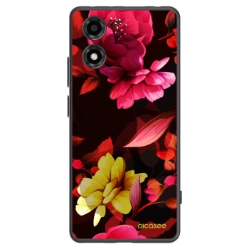 Picasee husă neagră din silicon pentru Motorola Moto E14 - Dark Peonny