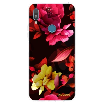 Picasee husă transparentă din silicon pentru Huawei Y6 2019 - Dark Peonny