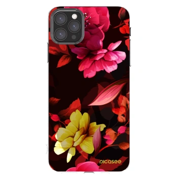 Picasee husă transparentă din silicon pentru Apple iPhone 11 Pro Max - Dark Peonny