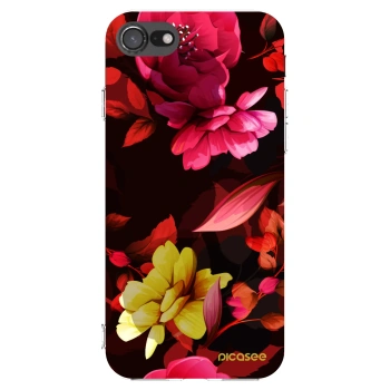 Picasee husă transparentă din silicon pentru Apple iPhone 8 - Dark Peonny