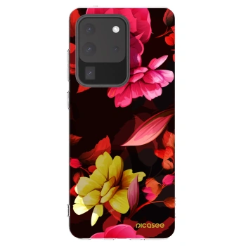 Picasee husă transparentă din silicon pentru Samsung Galaxy S20 Ultra 5G G988F - Dark Peonny