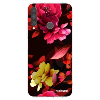 Picasee husă transparentă din silicon pentru Huawei P40 Lite E - Dark Peonny