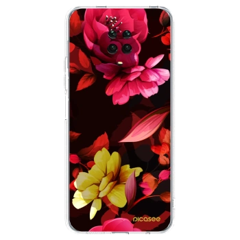 Picasee husă transparentă din silicon pentru Xiaomi Redmi Note 9 Pro - Dark Peonny