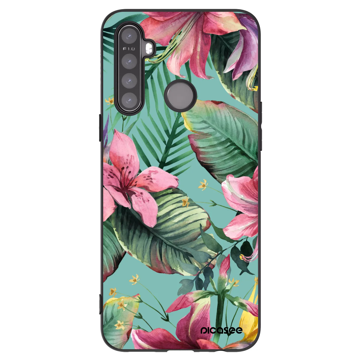 Picasee husă neagră din silicon pentru Realme 5 - Hawaii