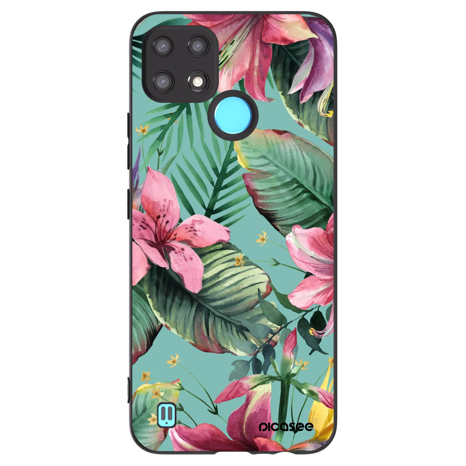 Picasee husă neagră din silicon pentru Realme C21 - Hawaii