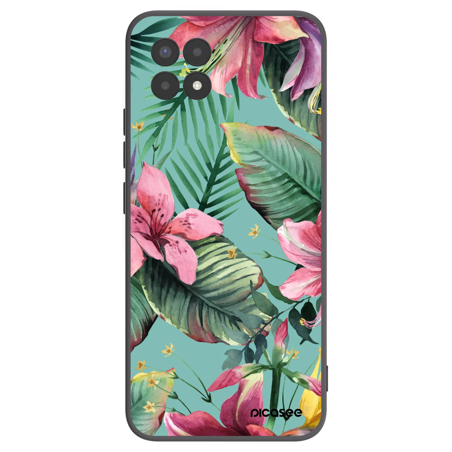 Picasee husă neagră din silicon pentru Realme 8i - Hawaii