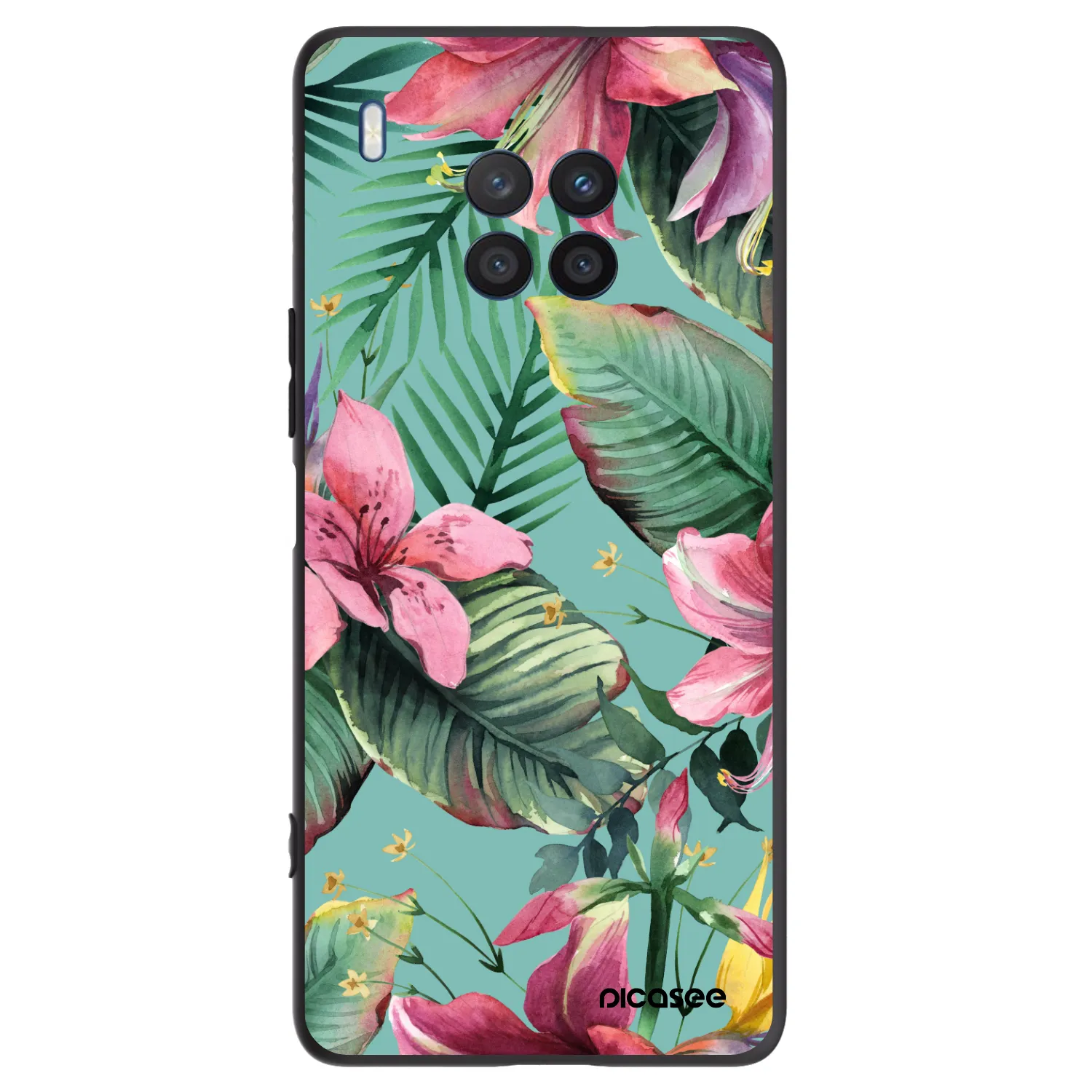 Picasee husă neagră din silicon pentru Honor 50 Lite - Hawaii