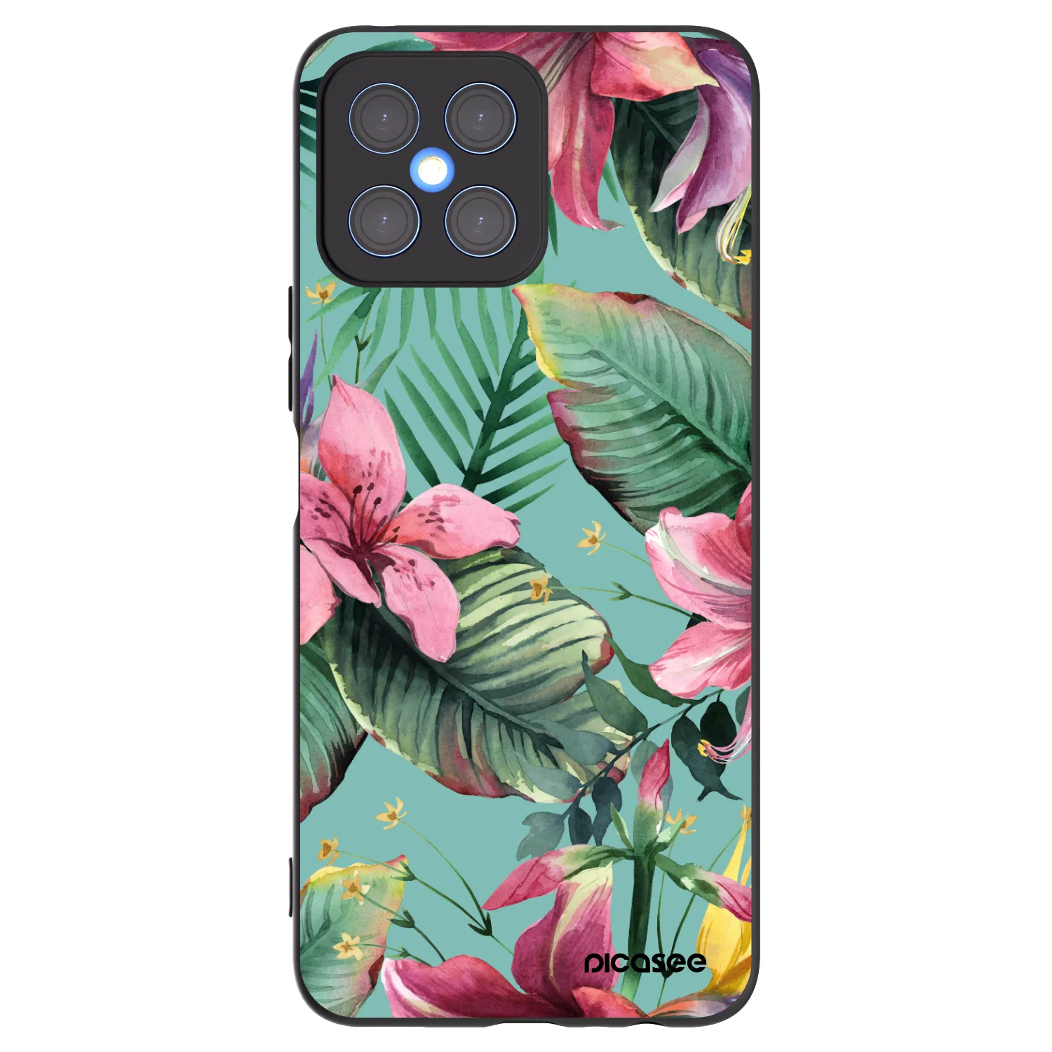 Picasee husă neagră din silicon pentru Honor X8 4G - Hawaii