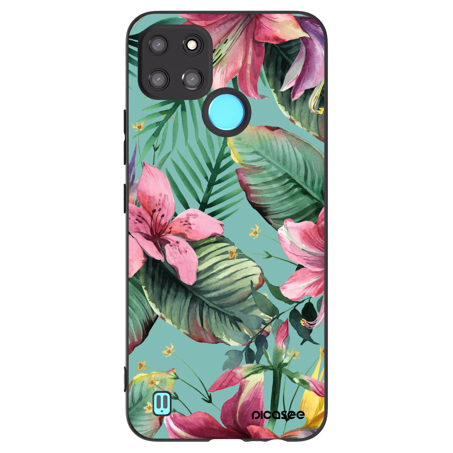Picasee husă neagră din silicon pentru Realme C21Y - Hawaii