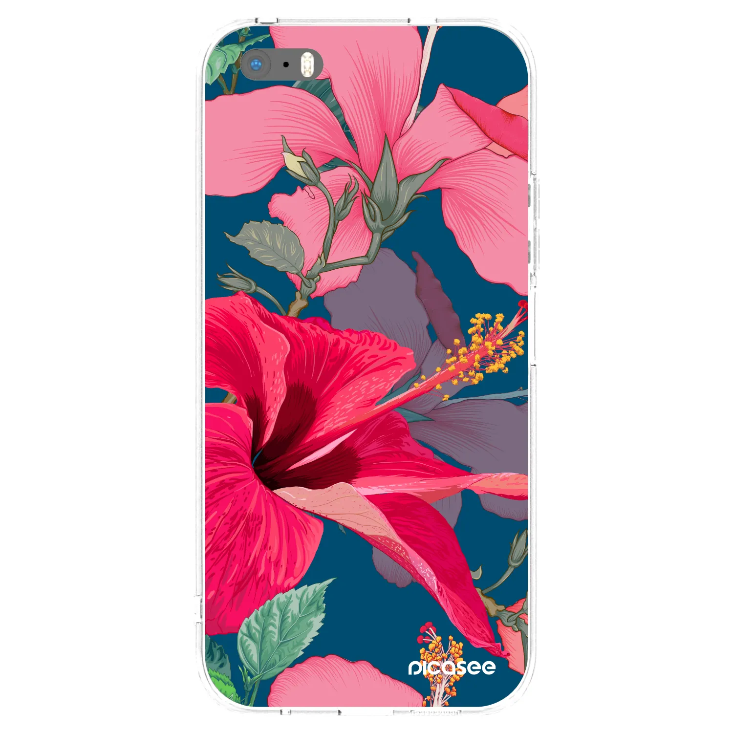 Picasee husă transparentă din silicon pentru Apple iPhone 5/5S/SE - Hibiscus