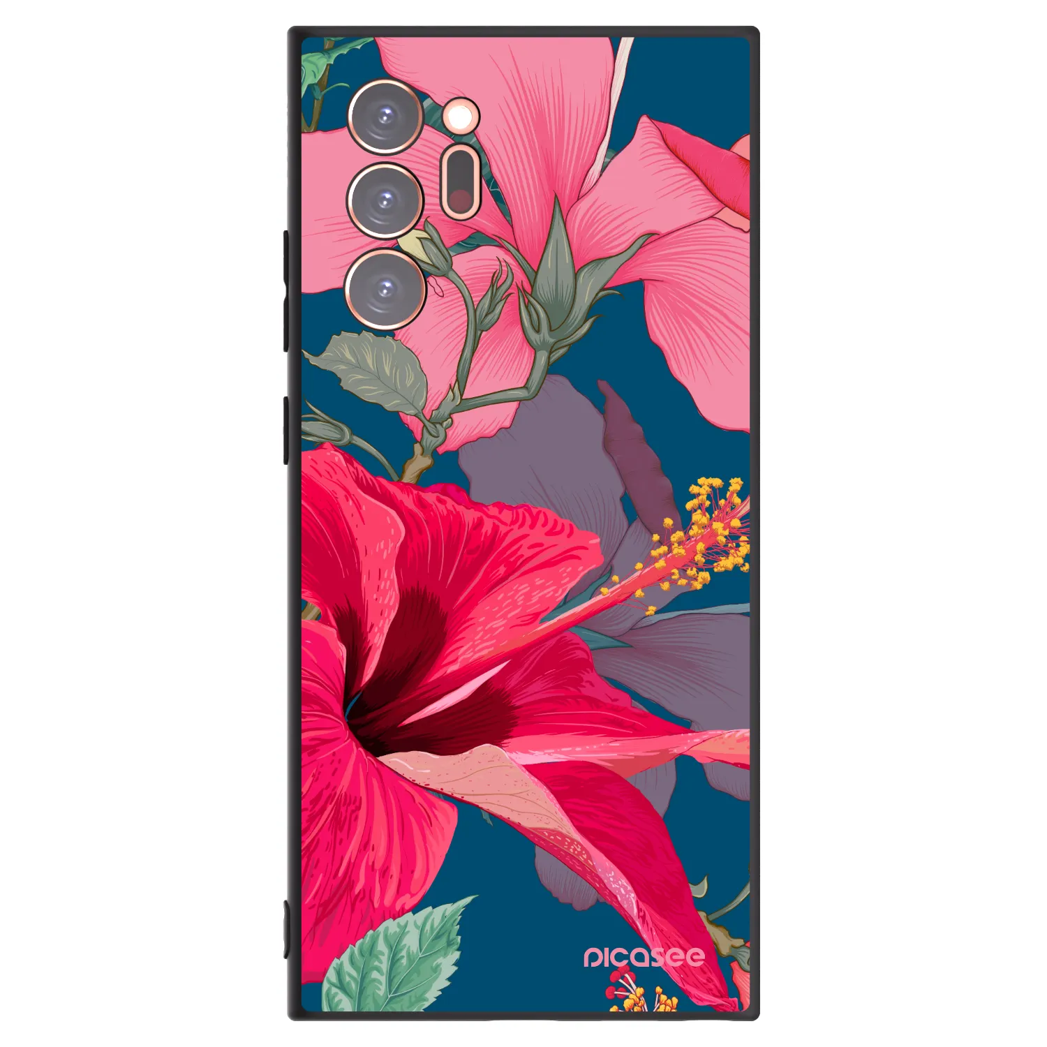 Picasee husă neagră din silicon pentru Samsung Galaxy Note 20 Ultra - Hibiscus