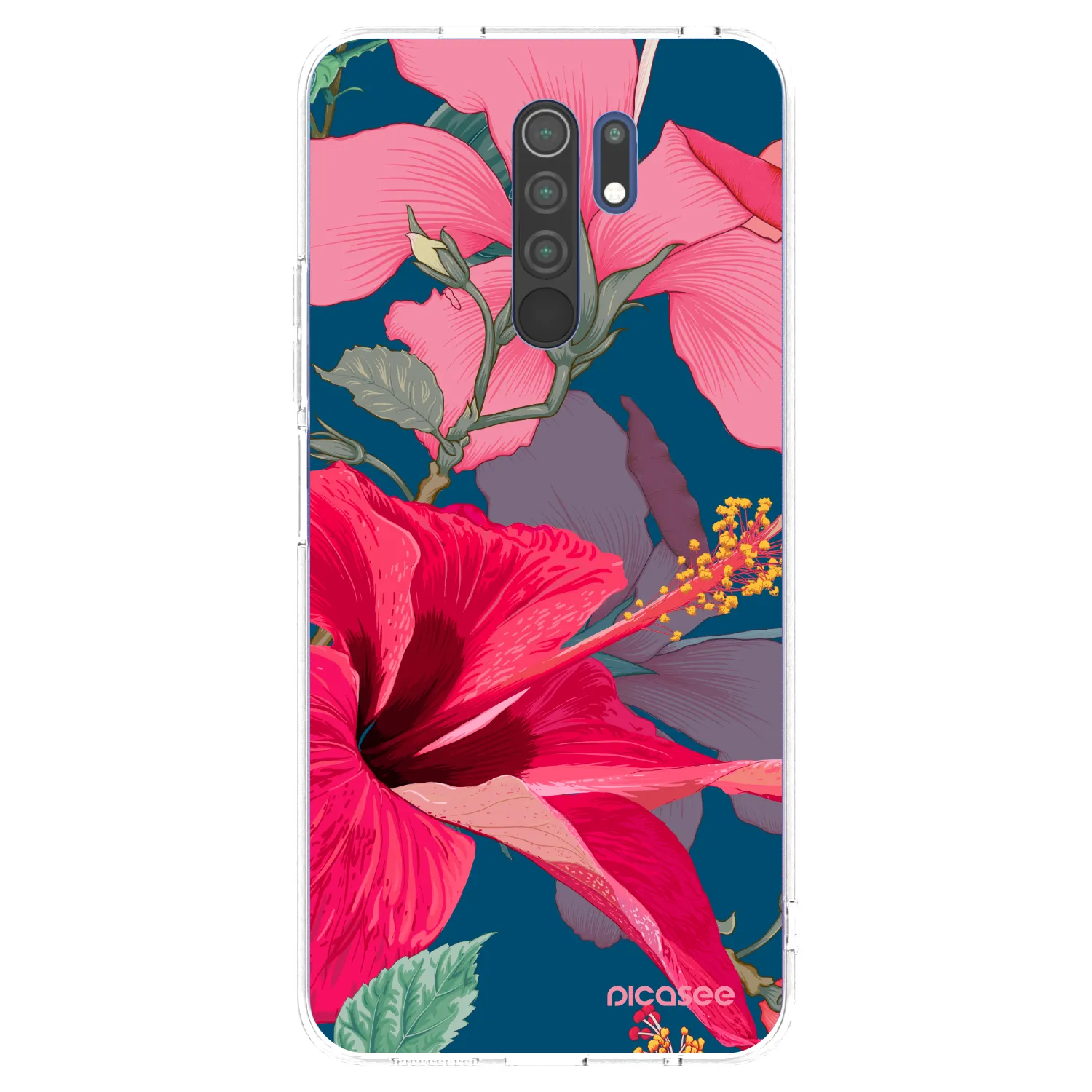 Picasee husă transparentă din silicon pentru Xiaomi Redmi 9 - Hibiscus