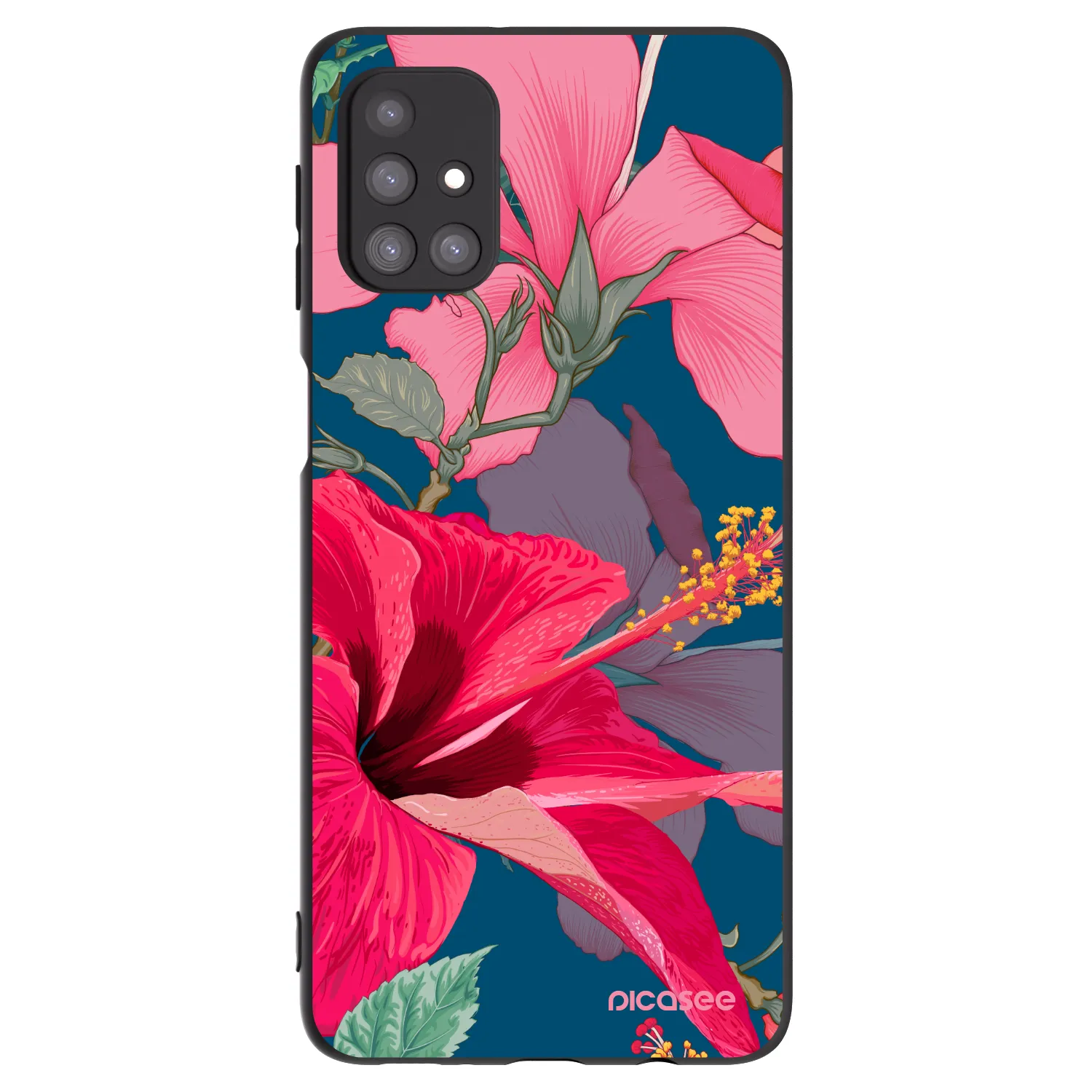 Picasee husă neagră din silicon pentru Samsung Galaxy M31s - Hibiscus