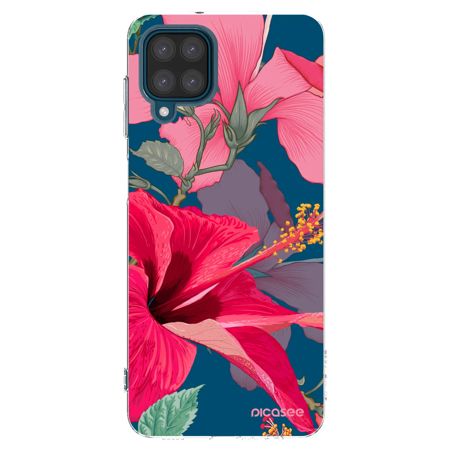 Picasee husă transparentă din silicon pentru Samsung Galaxy A12 A125F - Hibiscus
