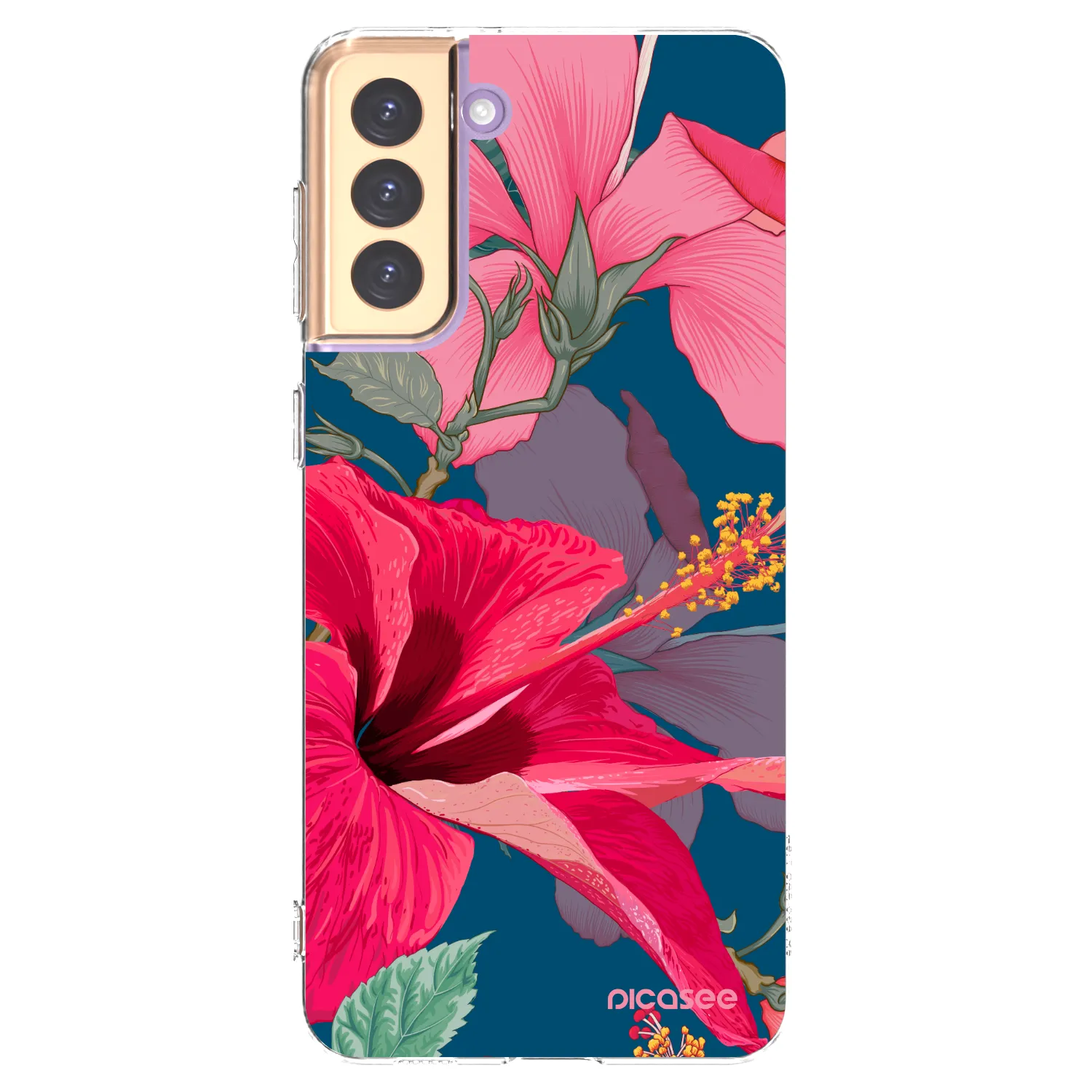 Picasee husă transparentă din silicon pentru Samsung Galaxy S21+ 5G G996F - Hibiscus