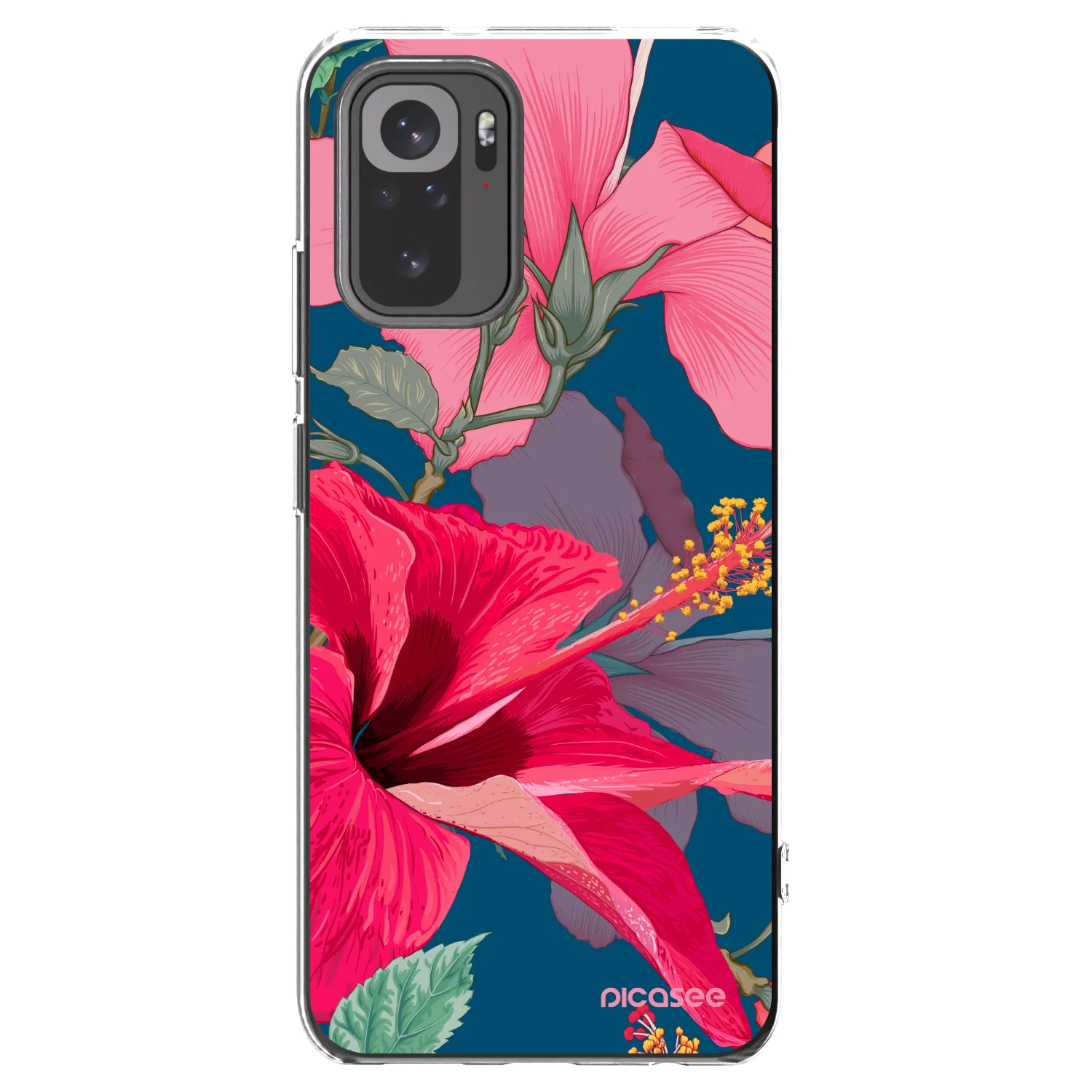 Picasee husă transparentă din silicon pentru Xiaomi Redmi Note 10 - Hibiscus