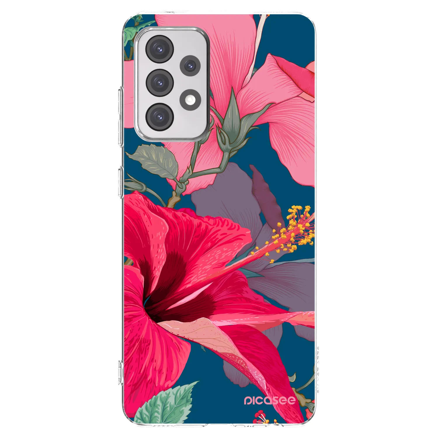 Picasee husă transparentă din silicon pentru Samsung Galaxy A52 5G A525F - Hibiscus