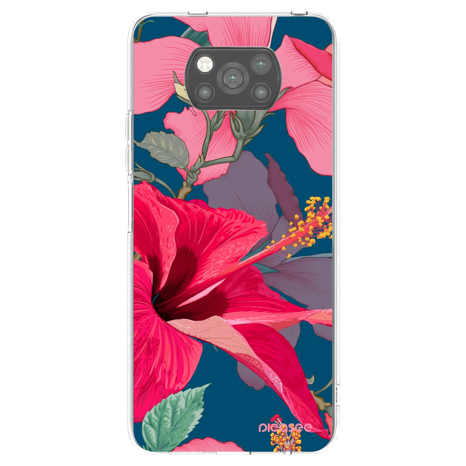Picasee husă neagră din silicon pentru Xiaomi Poco X3 Pro - Hibiscus