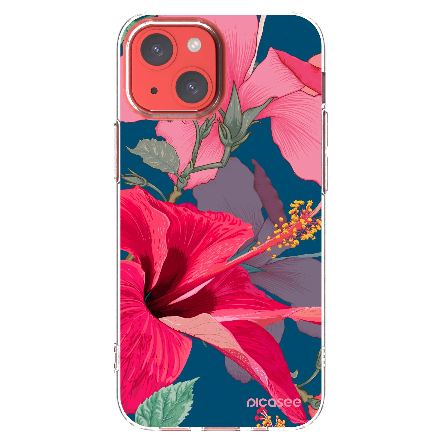 Picasee husă transparentă din silicon pentru Apple iPhone 13 mini - Hibiscus