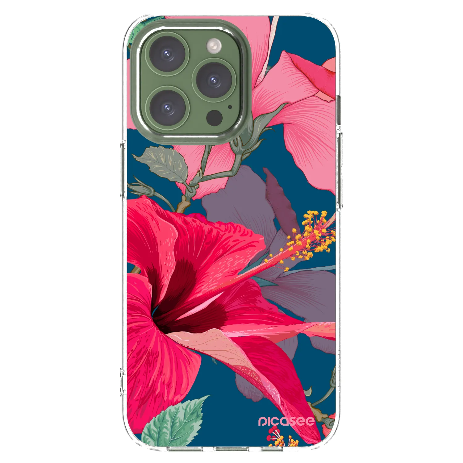 Picasee husă transparentă din silicon pentru Apple iPhone 13 Pro - Hibiscus