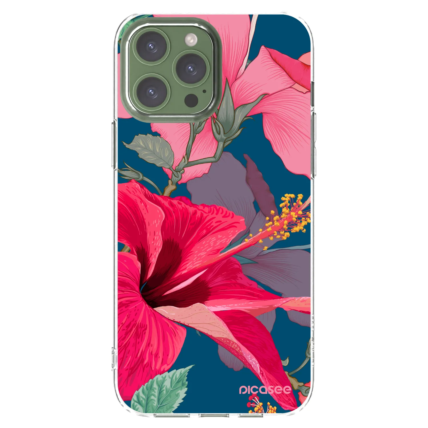 Picasee husă transparentă din silicon pentru Apple iPhone 13 Pro Max - Hibiscus