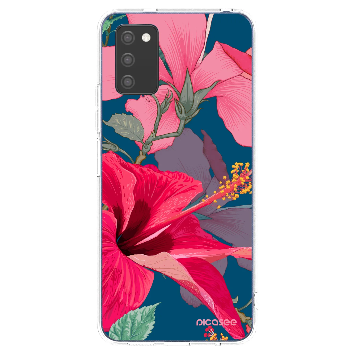 Picasee husă transparentă din silicon pentru Samsung Galaxy A02s A025G - Hibiscus