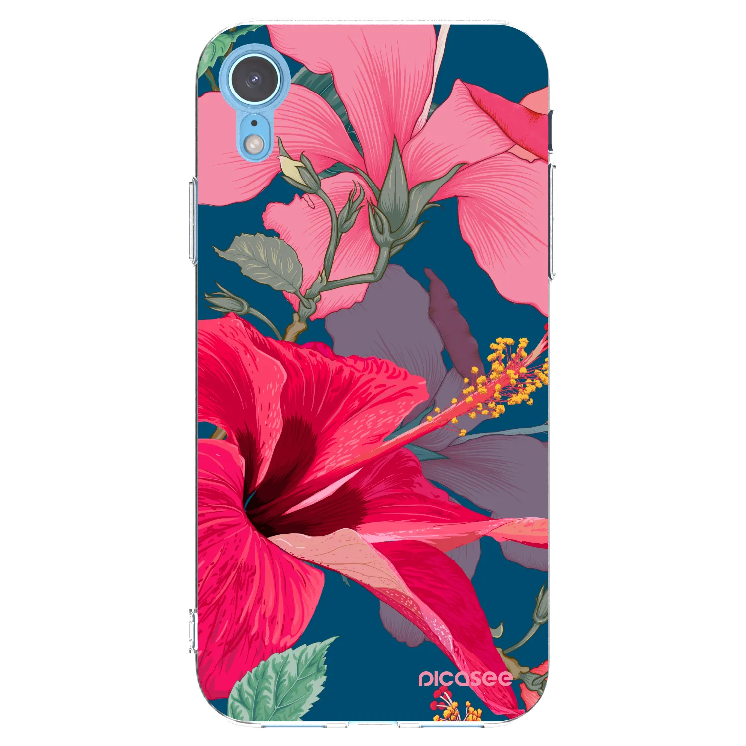 Picasee husă transparentă din silicon pentru Apple iPhone XR - Hibiscus