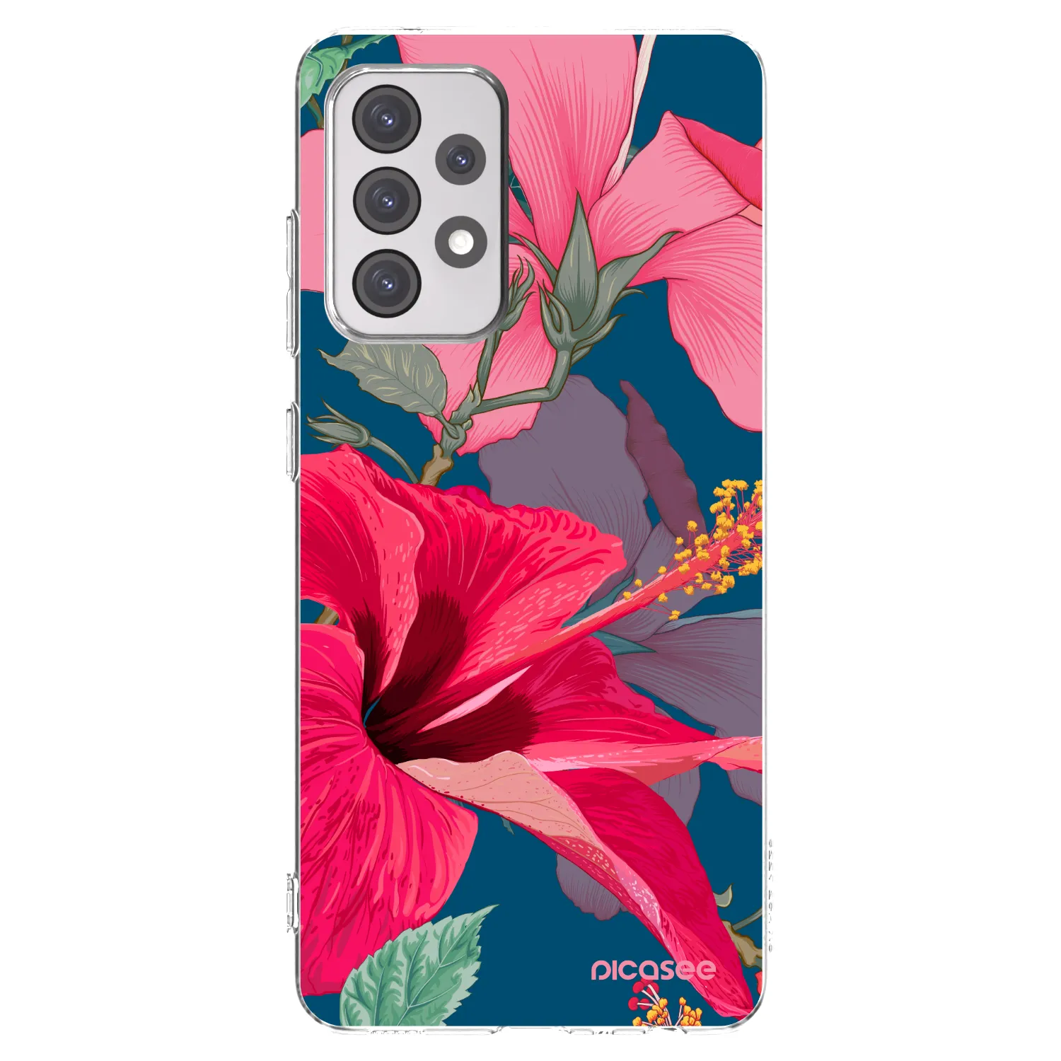 Picasee husă transparentă din silicon pentru Samsung Galaxy A52s 5G A528B - Hibiscus